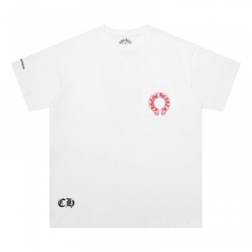 Белая универсальная футболка Chrome Hearts с карманом на груди