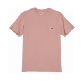 Бледно-розовая футболка от бренда TNF с карманом на груди 