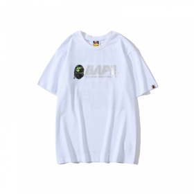 Хлопковая 100% белая футболка с логотипом Bape Shark WGM