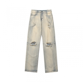 Бренда BYD JEANS кремовые джинсы модного фасона с синим оттенком