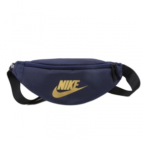 Nike синяя сумка на пояс с жёлтым логотипом спереди