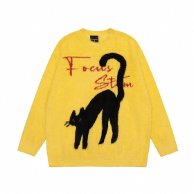 Яркий жёлтый мягкий свитер Punch Line свободного покроя