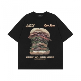 Чёрная футболка с принтом "Big burger" бренд Layfu 