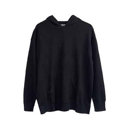 Acne Studios худи в черном цвете с карманом кенгуру