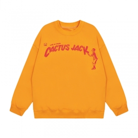 Уютная модель Cactus Jack свитшот желтого цвета с лого