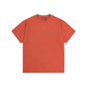 Оранжевая футболка Carhartt  с логотипом на груди