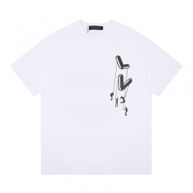 Хлопковая Louis Vuitton белая футболка с округлым вырезом горловины