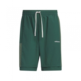Зелёные спортивные Adidas шорты на резинке со шнурком