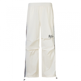 Белые со сборками на резинке штаны Ken Vibe с боковыми полосками