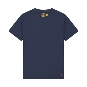 Темно-синяя хлопковая футболка Polo Ralph Lauren прямого кроя
