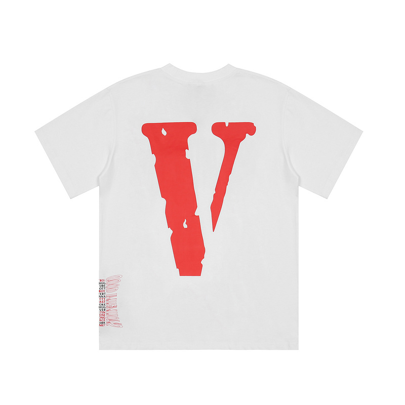 Белая 100% хлопковая футболка VLONE свободного кроя 