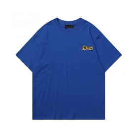 Синяя футболка DREW HOUSE с буквенным принтом на спине