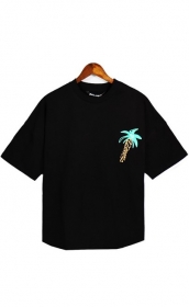 Универсальная чёрного-цвета Palm Angels футболка с принтом "Пальма"
