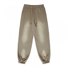 Хлопковые бежевые спортивные штаны оверсайз от бренда BE THRIVED
