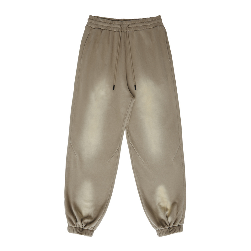 Хлопковые бежевые спортивные штаны оверсайз от бренда BE THRIVED