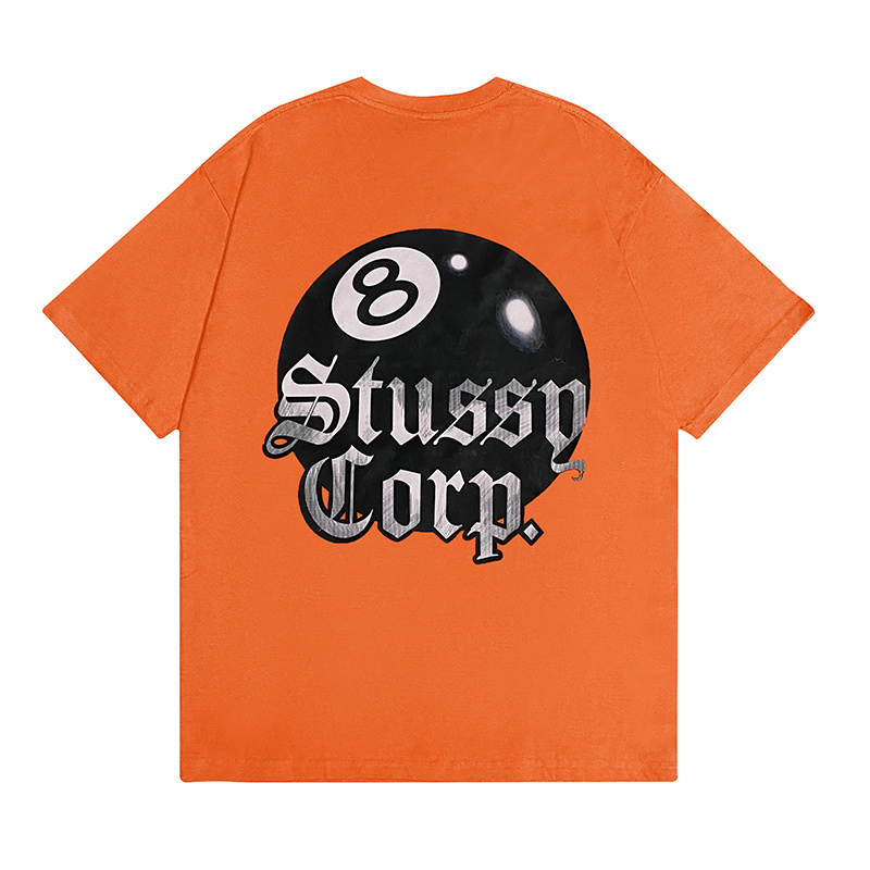 Оранжевая футболка Stussy с принтом "STUSSY CORP."