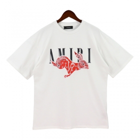 Белая футболка AMIRI с принтом "красный бегущий кролик"