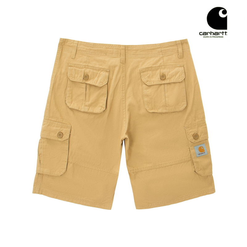 Песочные шорты Carhartt с карманами на пуговицах и брендовым лого