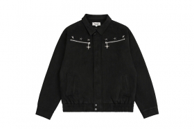 Куртка VANCARHELL черного цвета со звездами и нагрудными карманами