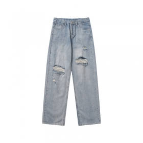 Повседневные с потертостями BYD JEANS джинсы в светло-синем цвете