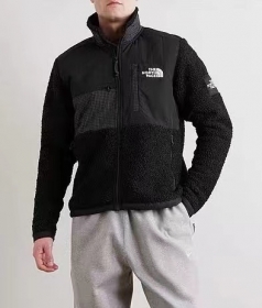 The North Face флисовая шерпа чёрная куртка с высоким воротником