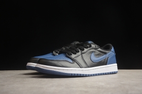 Кожаные кроссовки Nike Air Jordan 1 Low SB черно-синие