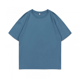 Стильная модель хлопковой футболки в синем цвете UT&UT