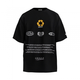 Эффектная черного цвета футболка от бренда GRAILZ из хлопка