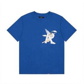 Синяя футболка REPRESENT с рисунком "Ангел и буква R"