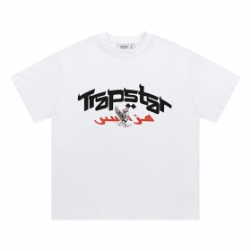 С короткими рукавами и круглой горловиной белая футболка Trapstar