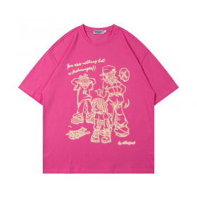 Стильная розового-цвета от бренда BF.Borfend футболка свободная