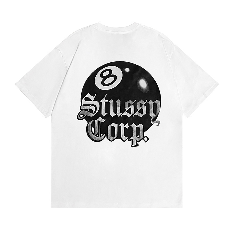 Хлопковая футболка белого цвета с принтом "STUSSY CORP."