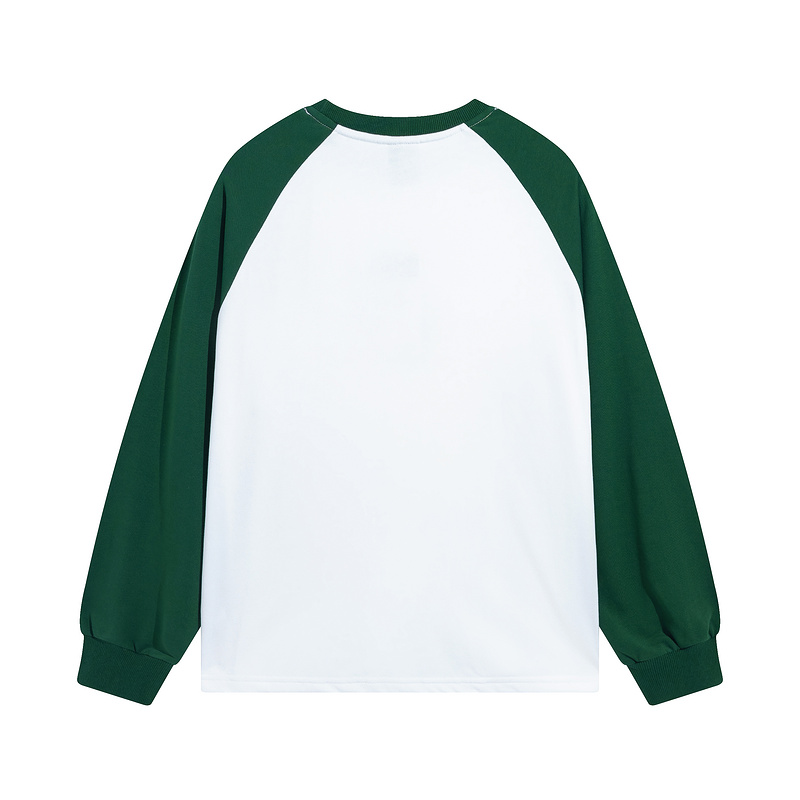 Белый свитшот с зелеными рукавами от бренда Kangol