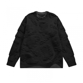 Чёрного-цвета жаккардовый свитер INFLATION с принтом динозавр