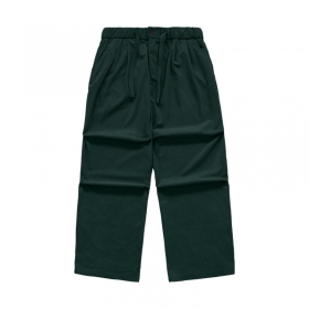 Прямые тёмно-зеленые бархатные брюки INFLATION с боковыми карманами