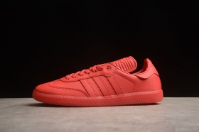 Pharrell Willianms x Adidas Originals Samba красные кожаные кроссовки