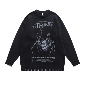 Черный свитер с рисунком "THE THING" TKPA на каждый день