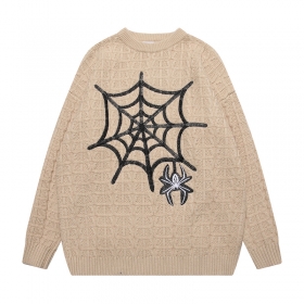 Модный Mmdanbi бежевого цвета свитер с паутиной и пауком