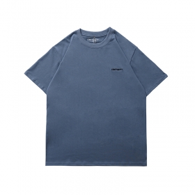 Серо-синяя футболка Carhartt с логотипом на груди