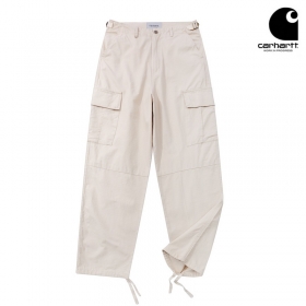 Бежевые штаны Carhartt с накладными карманами и затягивающимся низом