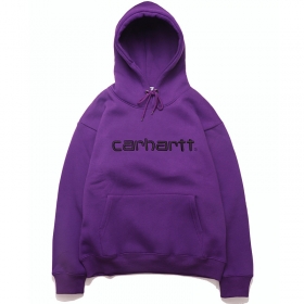 Фиолетовое стильное худи Carhartt со спущенной плечевой линией