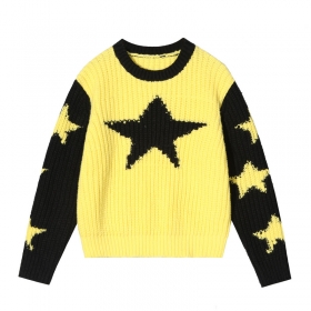 Жёлто-чёрный свитер Made Extreme со звёздами