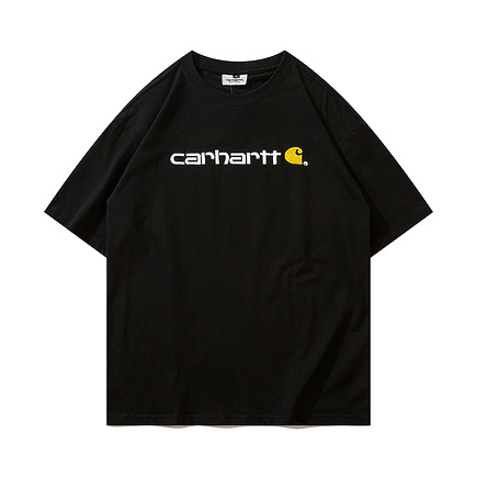 Чёрная классическая футболка с вышитым логотипом Carhartt