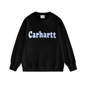 Свитшот в черном цвете с надписью бренда Carhartt на груди
