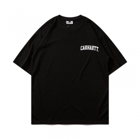 Чёрная повседневная с фирменным логотипом на груди Carhartt футболка