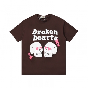Коричневая с принтом "Череп" футболка Broken Planet