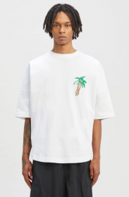 Белая свободная футболка с логотипом Palm Angels на спине