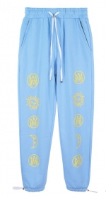 Голубые спортивные штаны Palm Angels на плотной резинке со шнурком