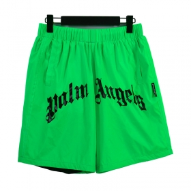 Кислотно-зеленые шорты PALM ANGELS на резинке с буквенным логотипом