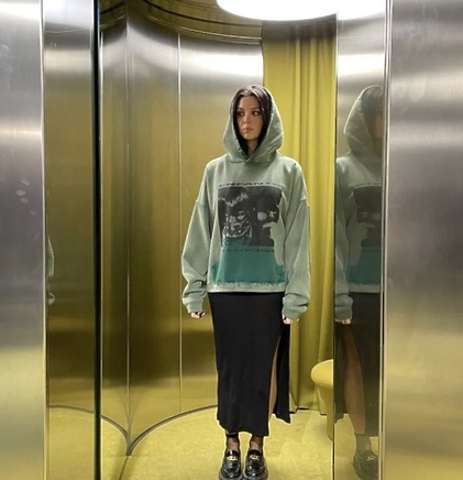 Enfants Riches Deprimes худи зеленого цвета с потертостями